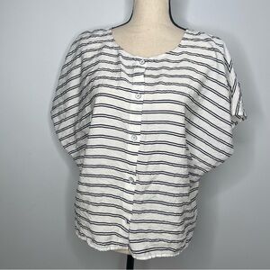 Cabi Stripped Button Down Blouse Size XL